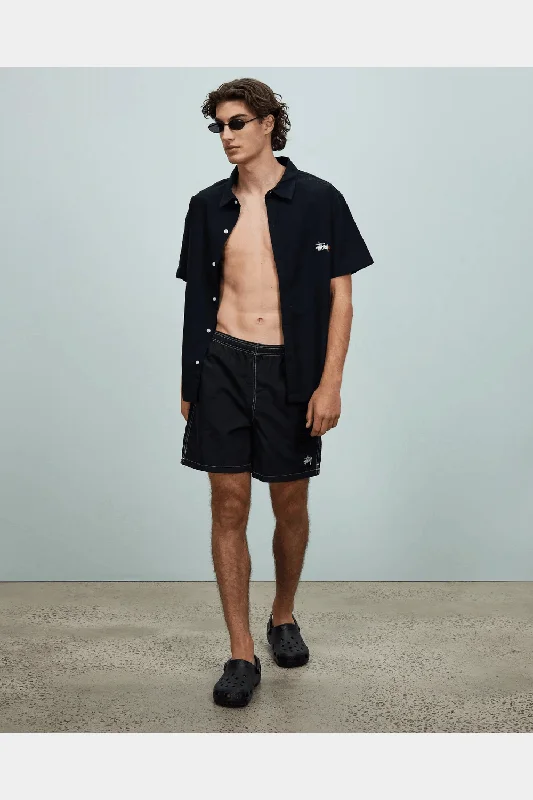 Men's high - waisted swim shorts with UPF protection for beach vacationsStussy graffiti contrast beachshort - black Men's high - waisted swim shorts with UPF protection for beach vacationsStussy graffiti contrast beachshort - black