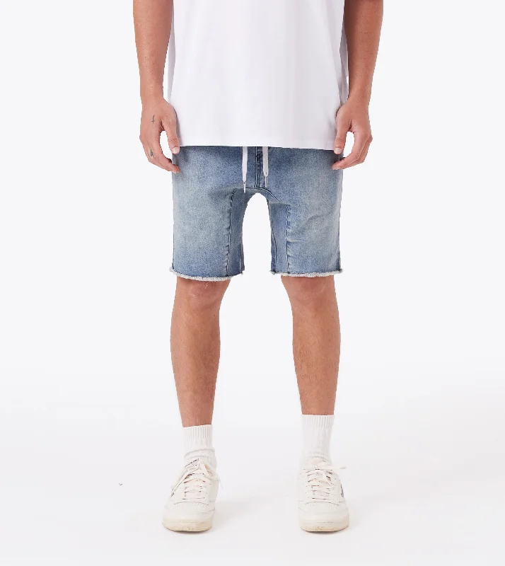 Men's floral print silk blend shorts for a unique night - out lookSureshot Denim Short Dk Blue