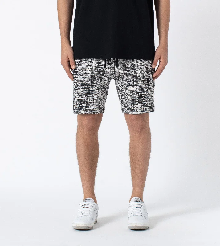 Men's floral print silk blend shorts for a unique night - out lookSureshot Static Flight Short Black/White