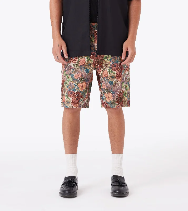 Men's camo print cargo shorts for outdoor adventuresTapestry Box Short Beige Multi