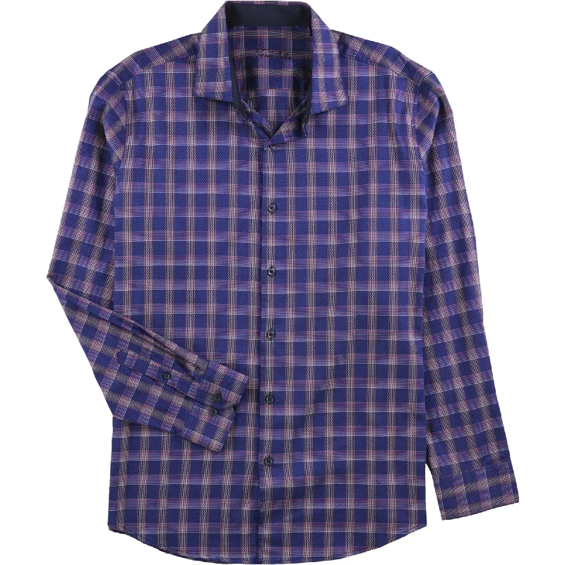 Men's Tailored Fit Checkered Casual Shirts in Multicolor for a Smart - Casual EnsembleTasso Elba Mens Bossini Plaid Button Up Shirt, Purple, Small Men's Tailored Fit Checkered Casual Shirts in Multicolor for a Smart - Casual EnsembleTasso Elba Mens Bossini Plaid Button Up Shirt, Purple, Small