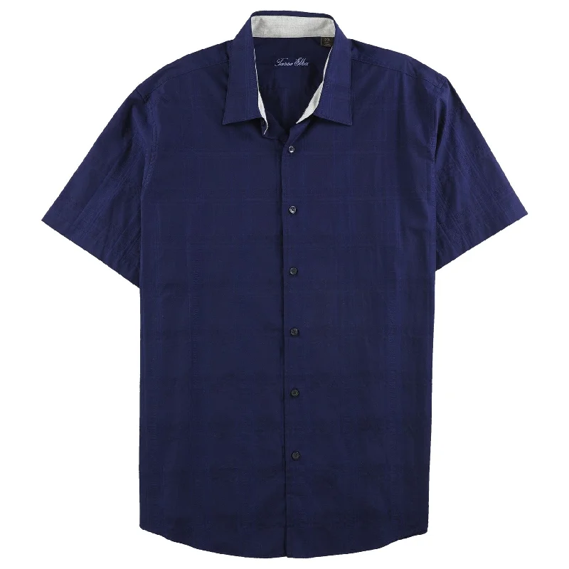 Men's Linen Blend Casual Shirts with Roll - Up Sleeves for a Summer Beach LookTasso Elba Mens Textured Button Up Shirt, Blue, Small Men's Linen Blend Casual Shirts with Roll - Up Sleeves for a Summer Beach LookTasso Elba Mens Textured Button Up Shirt, Blue, Small