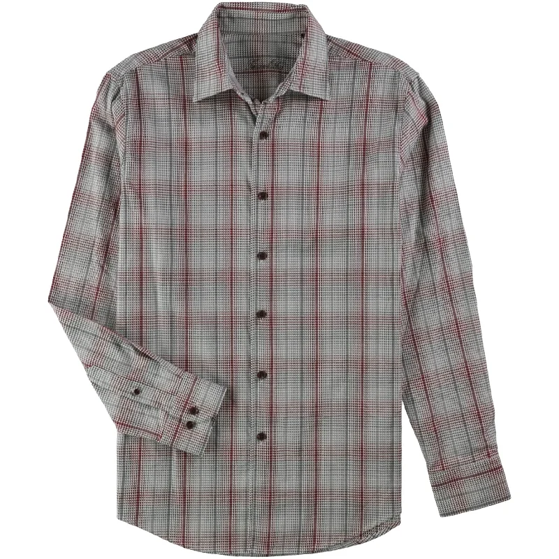 Men's Linen Blend Casual Shirts with Roll - Up Sleeves for a Summer Beach LookTasso Elba Mens Triantino Plaid Button Up Shirt, Red, Small Men's Linen Blend Casual Shirts with Roll - Up Sleeves for a Summer Beach LookTasso Elba Mens Triantino Plaid Button Up Shirt, Red, Small
