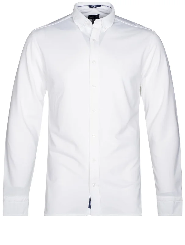 Men's Sustainable Recycled Material Casual Shirts for Eco - Conscious ConsumersTech Prep Regular Pique Button-down White Men's Sustainable Recycled Material Casual Shirts for Eco - Conscious ConsumersTech Prep Regular Pique Button-down White