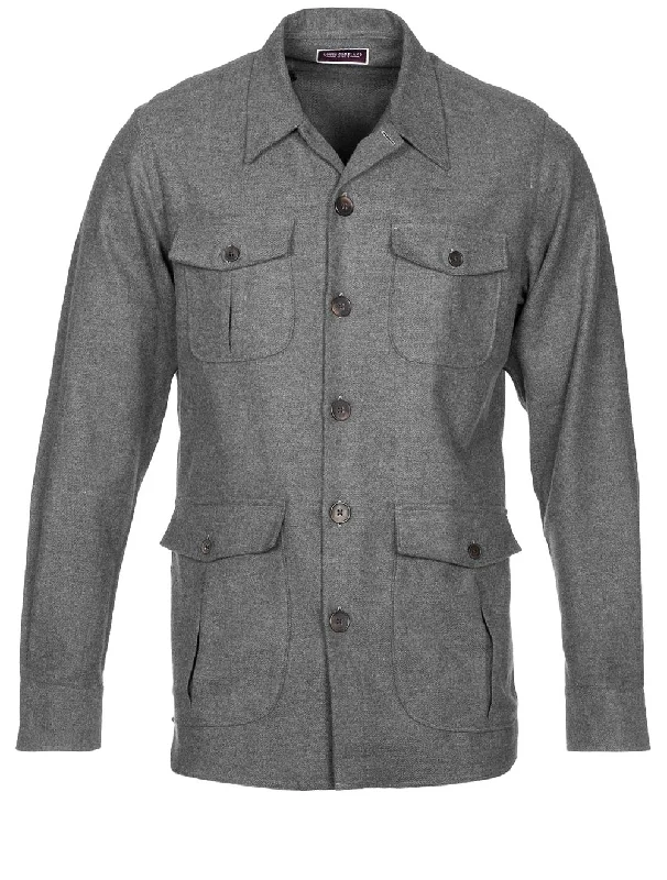 Men's Linen Blend Casual Shirts with Roll - Up Sleeves for a Summer Beach LookSafari Shirt Charcoal Men's Linen Blend Casual Shirts with Roll - Up Sleeves for a Summer Beach LookSafari Shirt Charcoal