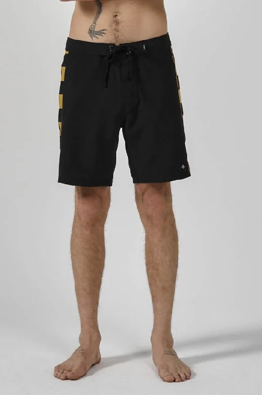 Men's moisture - wicking performance shorts for sweaty outdoor activitiesThrills el sol check boardshort - black Men's moisture - wicking performance shorts for sweaty outdoor activitiesThrills el sol check boardshort - black