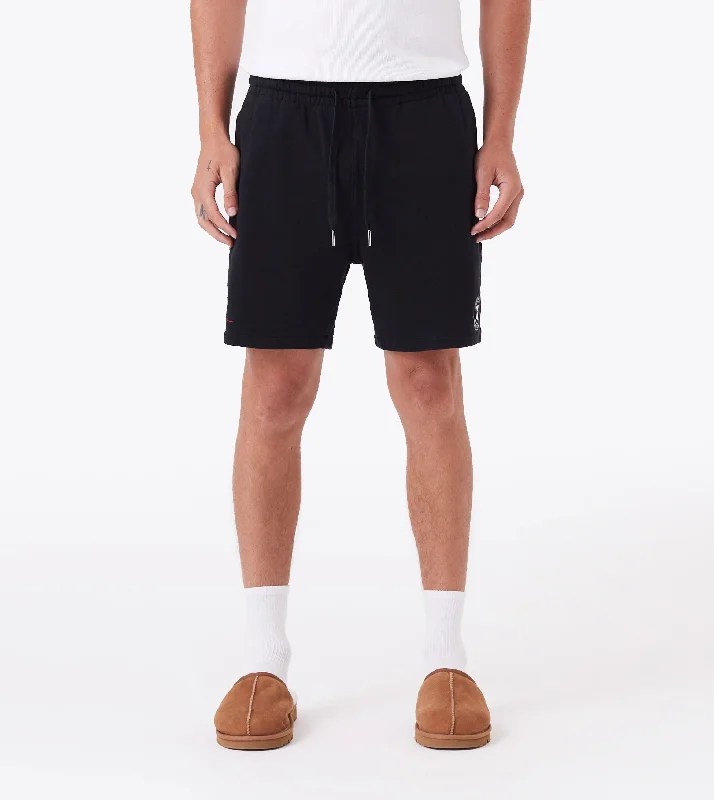 Men's drawstring casual linen shorts for a laid - back summer lookTraining Sweat Short Black Men's drawstring casual linen shorts for a laid - back summer lookTraining Sweat Short Black
