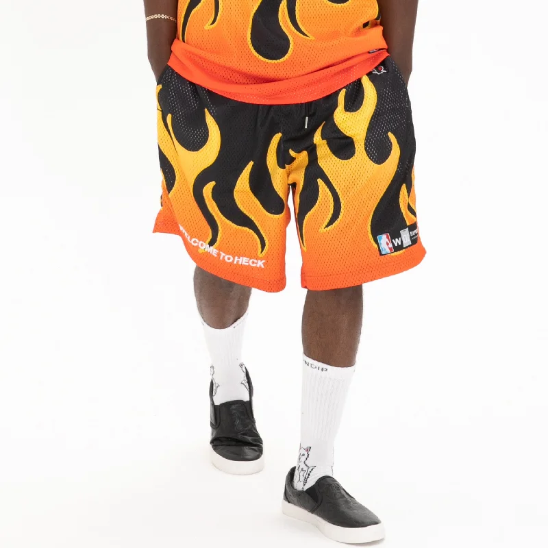 Men's camo print cargo shorts for outdoor adventuresWelcome To Heck Basketball Shorts (Black) Men's camo print cargo shorts for outdoor adventuresWelcome To Heck Basketball Shorts (Black)