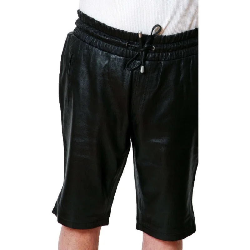 Men's neon - colored athletic shorts for high - visibility workoutsMens Black Leather Shorts Genuine Nappa Sheepskin Men's neon - colored athletic shorts for high - visibility workoutsMens Black Leather Shorts Genuine Nappa Sheepskin