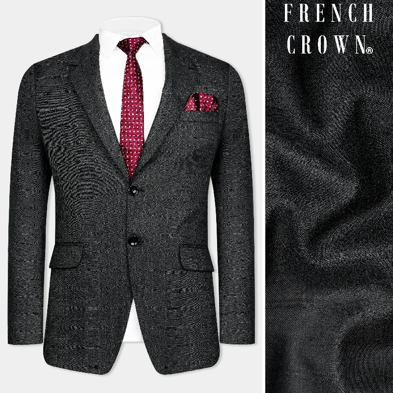 Men's Patterned Checkered Cotton Blazer in Multicolor for a Stylish and Trendy AppearanceAbbey Gray Subtle Checkered Wool Rich Blazer Men's Patterned Checkered Cotton Blazer in Multicolor for a Stylish and Trendy AppearanceAbbey Gray Subtle Checkered Wool Rich Blazer