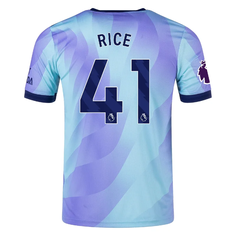 Men's Retro Hockey Jerseys with Classic Stripes and Logos for a Nostalgic Hockey Aestheticadidas Arsenal Authentic Declan Rice Third Jersey w/ EPL Patch 24/25 (Clear Aqua/Light Flash Purple)