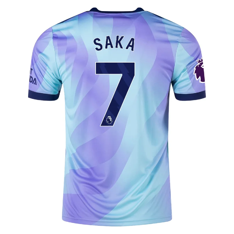 Men's Moisture - Wicking Golf Jerseys with UV Protection for Comfortable Rounds on the Courseadidas Arsenal Bukayo Saka Third Jersey w/ EPL Patch 24/25 (Clear Aqua/Light Flash Purple) Men's Moisture - Wicking Golf Jerseys with UV Protection for Comfortable Rounds on the Courseadidas Arsenal Bukayo Saka Third Jersey w/ EPL Patch 24/25 (Clear Aqua/Light Flash Purple)