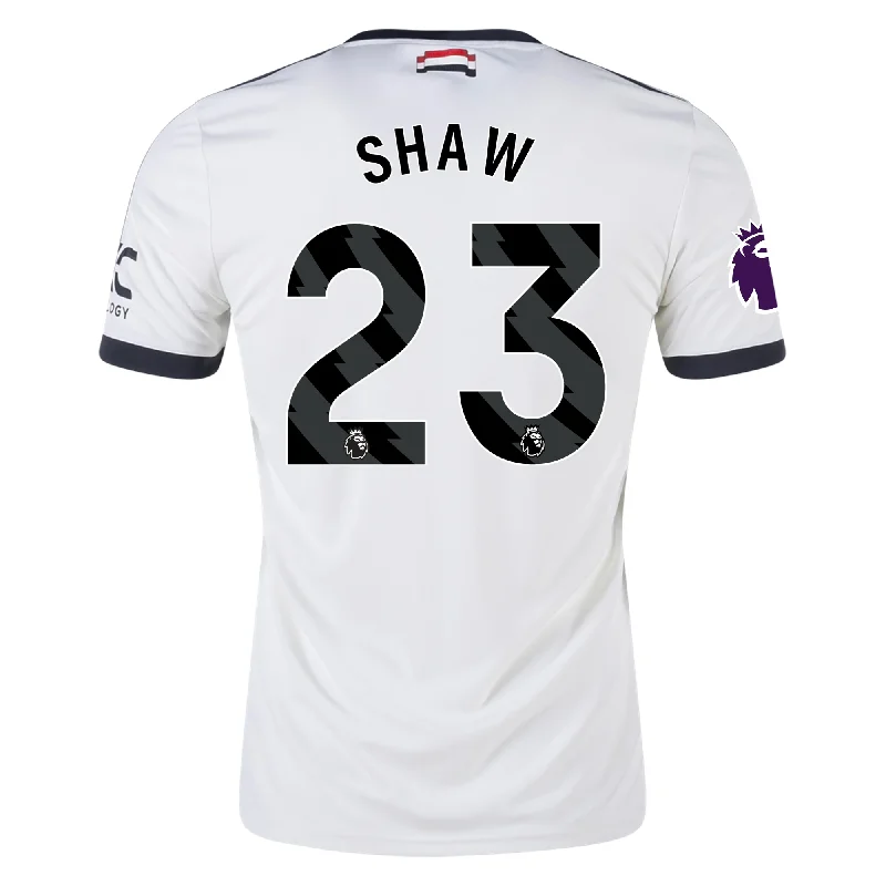 Men's Retro Hockey Jerseys with Classic Stripes and Logos for a Nostalgic Hockey Aestheticadidas Manchester United Luke Shaw Third Jersey w/ EPL Patch 24/25 (Off White)