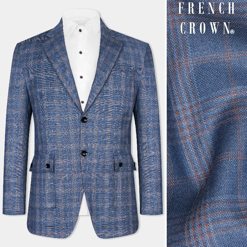 Men's Slim Fit Plaid Blazer in Red and Black for a Festive and Fashionable Holiday LookAlaskan Blue and Nevada Brown Plaid Wool Rich Designer Blazer Men's Slim Fit Plaid Blazer in Red and Black for a Festive and Fashionable Holiday LookAlaskan Blue and Nevada Brown Plaid Wool Rich Designer Blazer