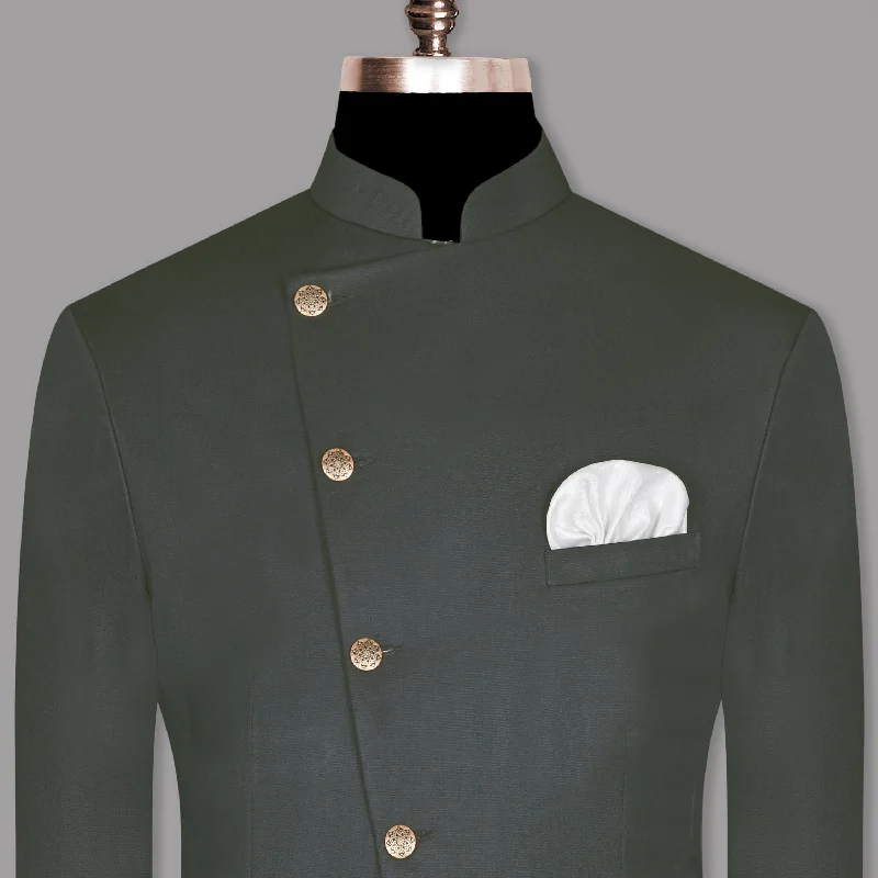 Tall Men's White Linen Blazer with Gold Buttons for a Beach - Ready and Elegant LookAnchor Grey Cross Placket Bandhgala/Mandarin Wool-Silk blend Blazer Tall Men's White Linen Blazer with Gold Buttons for a Beach - Ready and Elegant LookAnchor Grey Cross Placket Bandhgala/Mandarin Wool-Silk blend Blazer