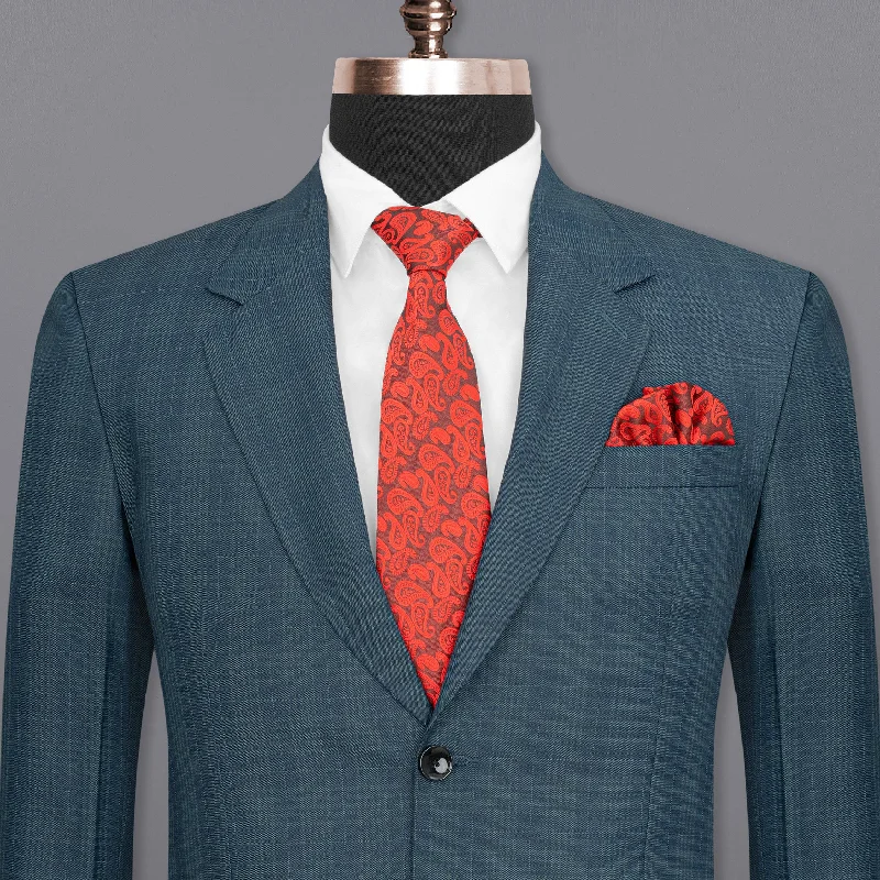Plus Size Men's Paisley Print Silk Blazer in Royal Blue for a Statement - Making Party OutfitBlue Bayoux Checkered Wool Rich Blazer