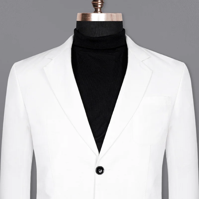 Men's Linen - Cotton Blend Blazer in Tan with Roll - Up Sleeves for a Laid - Back Summer LookBright White Premium Cotton Sports Blazer