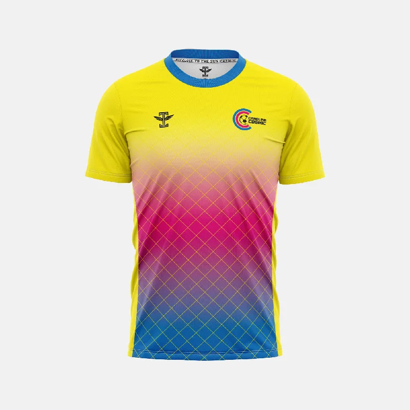 Men's Limited - Edition Cricket Jerseys Commemorating Historic Matches for Die - Hard Cricket LoversCarolina Cosmic FC Yellow Jersey Men's Limited - Edition Cricket Jerseys Commemorating Historic Matches for Die - Hard Cricket LoversCarolina Cosmic FC Yellow Jersey