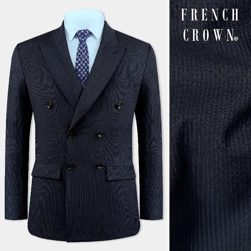 Men's Patterned Checkered Cotton Blazer in Multicolor for a Stylish and Trendy AppearanceCharade Gray Wool Rich Double Breasted Blazer
