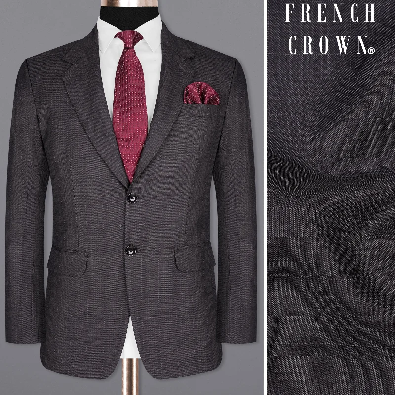 Plus Size Men's Herringbone Patterned Blazer in Grey for a Timeless and Sophisticated AppearanceCharcoal Brown Plaid Blazer Plus Size Men's Herringbone Patterned Blazer in Grey for a Timeless and Sophisticated AppearanceCharcoal Brown Plaid Blazer