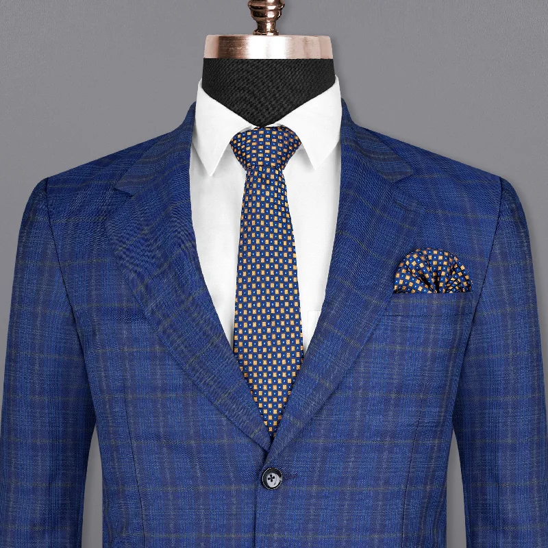 Men's Tweed Blazer in Brown with Leather Elbow Patches for a Classic and Academic StyleCloud Burst Blue Plaid Wool Rich Blazer Men's Tweed Blazer in Brown with Leather Elbow Patches for a Classic and Academic StyleCloud Burst Blue Plaid Wool Rich Blazer