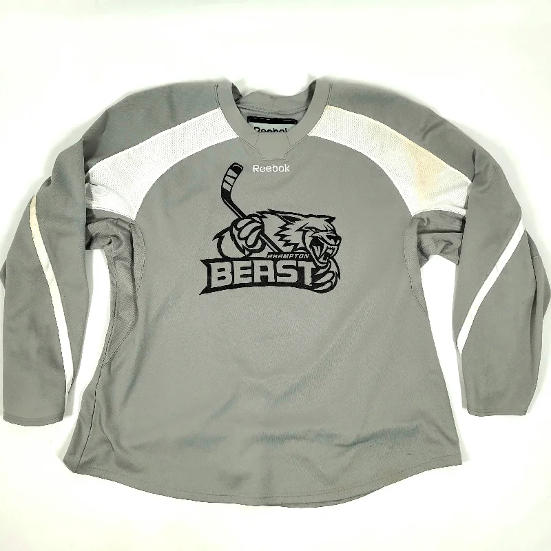 Men's Moisture - Wicking Golf Jerseys with UV Protection for Comfortable Rounds on the CourseECHL - Used Reebok Practice Jersey - Brampton Beast (Grey) Men's Moisture - Wicking Golf Jerseys with UV Protection for Comfortable Rounds on the CourseECHL - Used Reebok Practice Jersey - Brampton Beast (Grey)