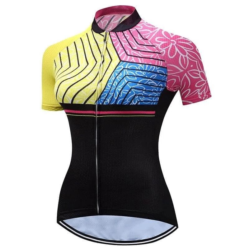 Men's Breathable Polyester Running Jerseys in Bright Neon Colors for High - Visibility WorkoutsFlower Patterns Cycling Jersey Men's Breathable Polyester Running Jerseys in Bright Neon Colors for High - Visibility WorkoutsFlower Patterns Cycling Jersey