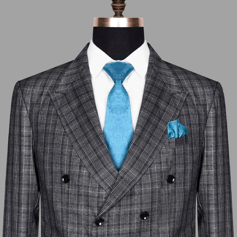 Tall Men's White Linen Blazer with Gold Buttons for a Beach - Ready and Elegant LookFossil Grey Plaid Double Breasted Blazer Tall Men's White Linen Blazer with Gold Buttons for a Beach - Ready and Elegant LookFossil Grey Plaid Double Breasted Blazer