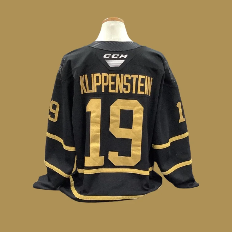 Men's Vintage American Football Jerseys of Legendary Teams for Collectors and FansGame Used Black Jersey 2023/24 #19 Klippenstein Men's Vintage American Football Jerseys of Legendary Teams for Collectors and FansGame Used Black Jersey 2023/24 #19 Klippenstein