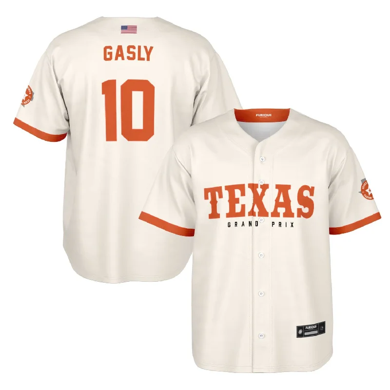 Men's Throwback Rugby Jerseys of Historic Matches and Teams for Rugby History BuffsGasly - Off-White Texas GP Jersey Men's Throwback Rugby Jerseys of Historic Matches and Teams for Rugby History BuffsGasly - Off-White Texas GP Jersey