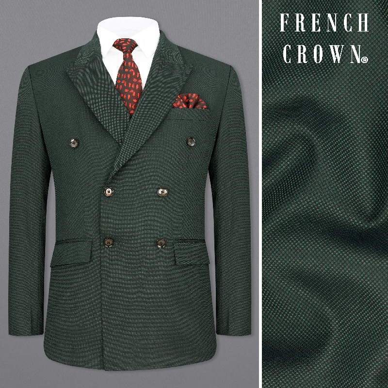 Plus Size Men's Herringbone Patterned Blazer in Grey for a Timeless and Sophisticated AppearanceHeavy Metal Green Double Breasted Blazer Plus Size Men's Herringbone Patterned Blazer in Grey for a Timeless and Sophisticated AppearanceHeavy Metal Green Double Breasted Blazer