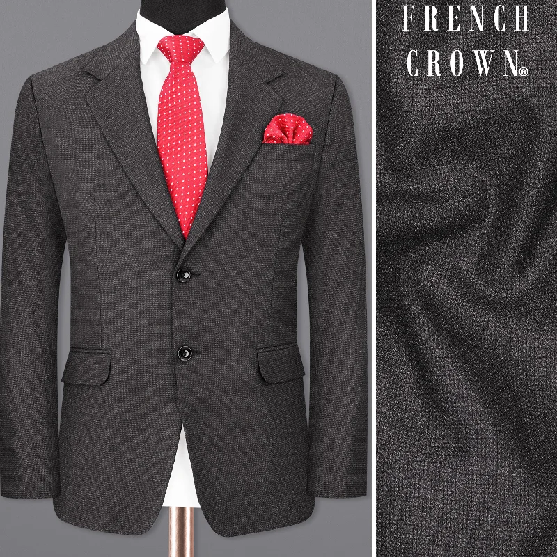 Men's Patterned Checkered Cotton Blazer in Multicolor for a Stylish and Trendy AppearanceIridium Gray Single Breasted Blazer