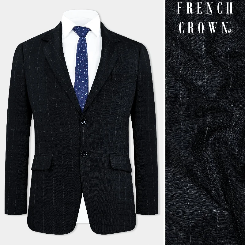 Plus Size Men's Floral Print Blazer in Pink and Purple for a Bold and Fashion - Forward StatementJade Black Subtle Checkered Wool Rich Blazer Plus Size Men's Floral Print Blazer in Pink and Purple for a Bold and Fashion - Forward StatementJade Black Subtle Checkered Wool Rich Blazer