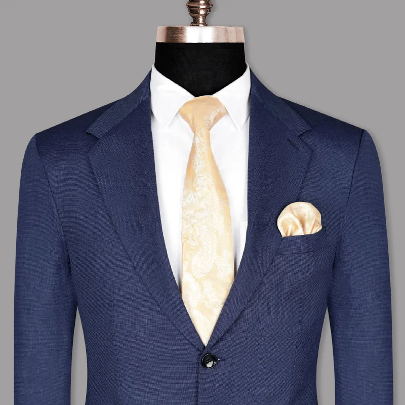 Men's Tweed Blazer in Brown with Leather Elbow Patches for a Classic and Academic StyleLapis Blue Wool Blend Blazer Men's Tweed Blazer in Brown with Leather Elbow Patches for a Classic and Academic StyleLapis Blue Wool Blend Blazer