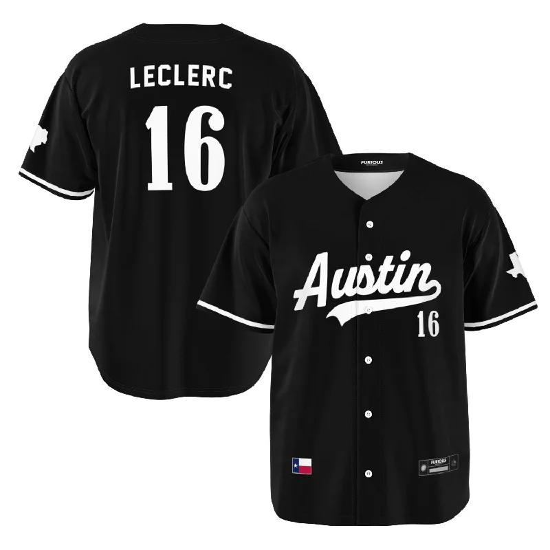 Men's Basketball Jerseys with Signature Player Logos for a Fan - Favorite LookLeclerc - Jet Black Austin Jersey Men's Basketball Jerseys with Signature Player Logos for a Fan - Favorite LookLeclerc - Jet Black Austin Jersey