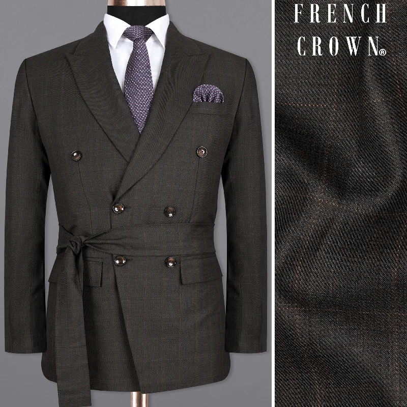Men's Stretch - Fabric Blazer in Black for a Comfortable and Flexible Everyday WearMasala Brown Plaid Designer Wool Rich Double Breasted Blazer Men's Stretch - Fabric Blazer in Black for a Comfortable and Flexible Everyday WearMasala Brown Plaid Designer Wool Rich Double Breasted Blazer