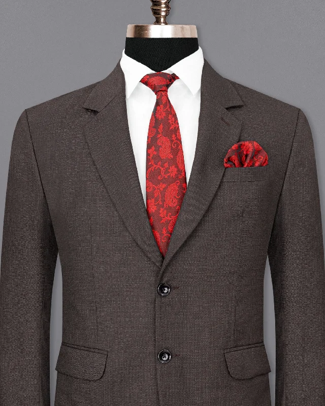 Men's Linen - Cotton Blend Blazer in Tan with Roll - Up Sleeves for a Laid - Back Summer LookMasala Brown Single Breasted Blazer Men's Linen - Cotton Blend Blazer in Tan with Roll - Up Sleeves for a Laid - Back Summer LookMasala Brown Single Breasted Blazer