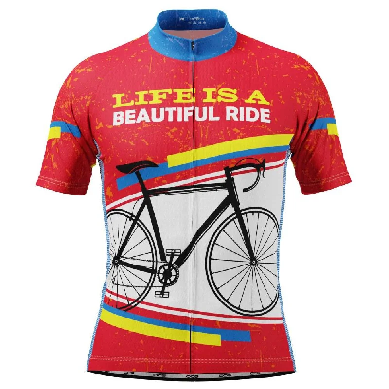 Men's Sustainable Organic Cotton Rugby Jerseys for Eco - Conscious Sports EnthusiastsMen's Life is a Beautiful Ride Short Sleeve Cycling Jersey Men's Sustainable Organic Cotton Rugby Jerseys for Eco - Conscious Sports EnthusiastsMen's Life is a Beautiful Ride Short Sleeve Cycling Jersey