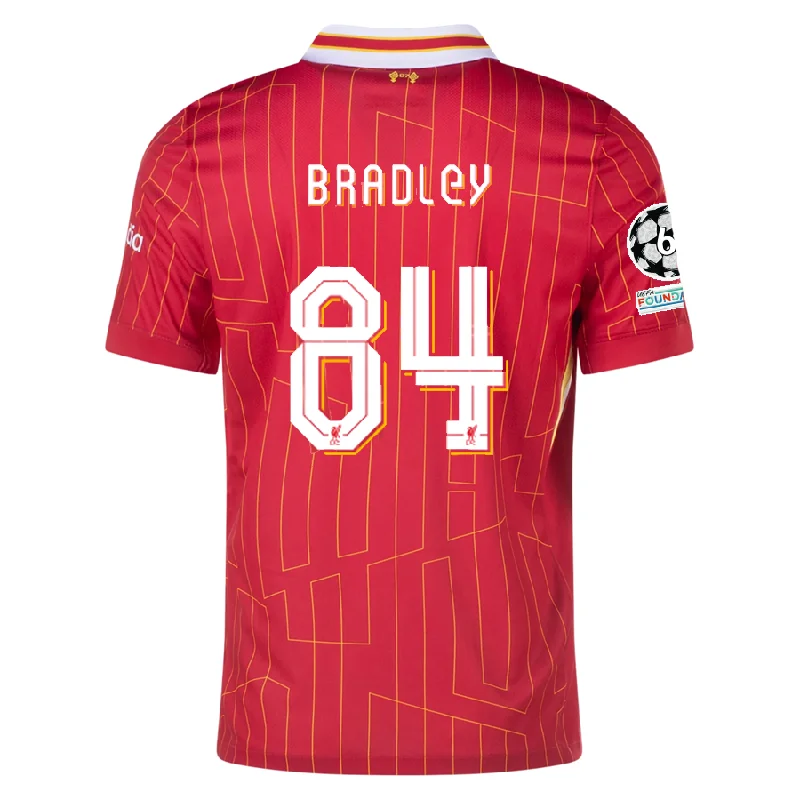 Men's Retro Hockey Jerseys with Classic Stripes and Logos for a Nostalgic Hockey AestheticNike Liverpool Conor Bradley Home Jersey w/ Champions League Patches 24/25 (Gym Red/Chrome Yellow)