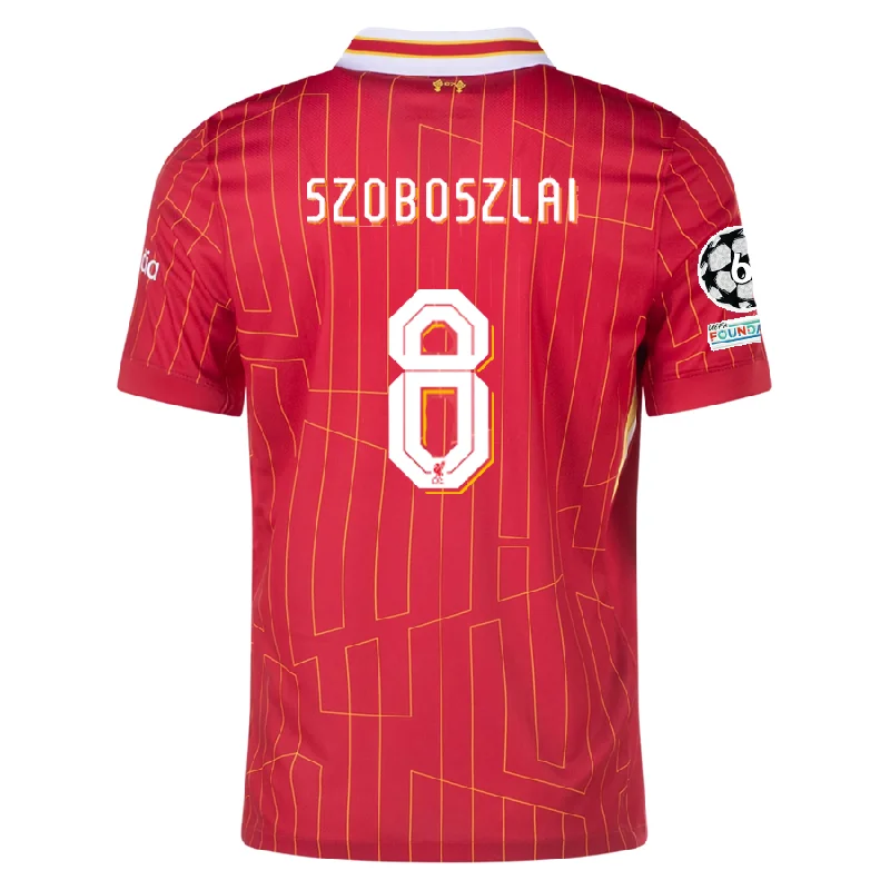 Men's Custom - Printed Baseball Jerseys with Player Names and Numbers for Personalized StyleNike Liverpool Dominik Szoboszlai Home Jersey w/ Champions League Patches 24/25 (Gym Red/Chrome Yellow) Men's Custom - Printed Baseball Jerseys with Player Names and Numbers for Personalized StyleNike Liverpool Dominik Szoboszlai Home Jersey w/ Champions League Patches 24/25 (Gym Red/Chrome Yellow)