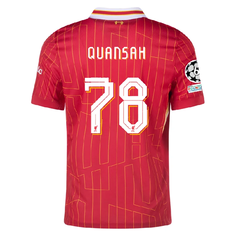 Men's Football Jerseys with Embroidered Club Badges for a Premium and Authentic AppealNike Liverpool Jarell Quansah Home Jersey w/ Champions League Patches 24/25 (Gym Red/Chrome Yellow) Men's Football Jerseys with Embroidered Club Badges for a Premium and Authentic AppealNike Liverpool Jarell Quansah Home Jersey w/ Champions League Patches 24/25 (Gym Red/Chrome Yellow)