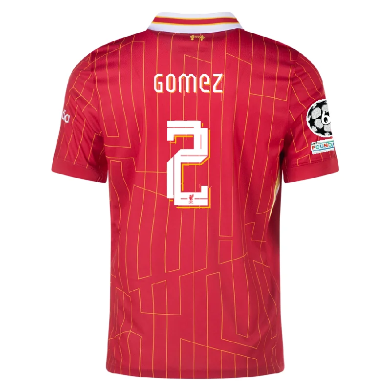 Men's Throwback Tennis Jerseys Inspired by Iconic Matches and PlayersNike Liverpool Joe Gomez Home Jersey w/ Champions League Patches 24/25 (Gym Red/Chrome Yellow) Men's Throwback Tennis Jerseys Inspired by Iconic Matches and PlayersNike Liverpool Joe Gomez Home Jersey w/ Champions League Patches 24/25 (Gym Red/Chrome Yellow)