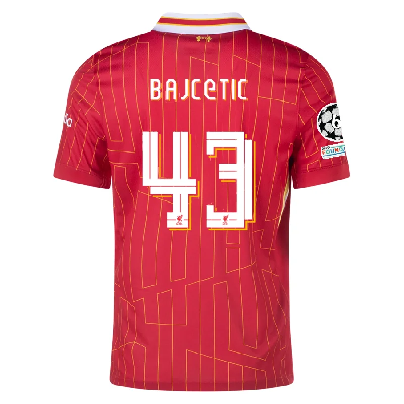 Men's Retro Soccer Jerseys of Famous Clubs from the 90s for Nostalgic Football EnthusiastsNike Liverpool Stefan Bajčetić Home Jersey w/ Champions League Patches 24/25 (Gym Red/Chrome Yellow) Men's Retro Soccer Jerseys of Famous Clubs from the 90s for Nostalgic Football EnthusiastsNike Liverpool Stefan Bajčetić Home Jersey w/ Champions League Patches 24/25 (Gym Red/Chrome Yellow)