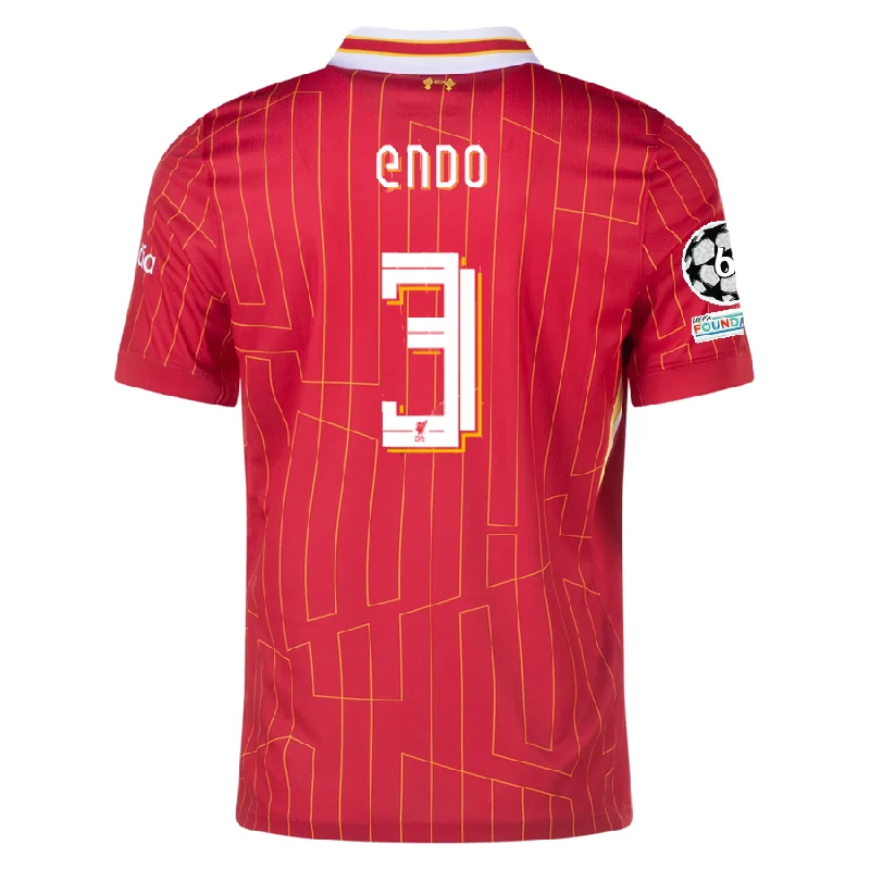 Men's Limited - Release American Football Jerseys of Rookie Stars for Early Adopters and FansNike Liverpool Wataru Endō Home Jersey w/ Champions League Patches 24/25 (Gym Red/Chrome Yellow) Men's Limited - Release American Football Jerseys of Rookie Stars for Early Adopters and FansNike Liverpool Wataru Endō Home Jersey w/ Champions League Patches 24/25 (Gym Red/Chrome Yellow)