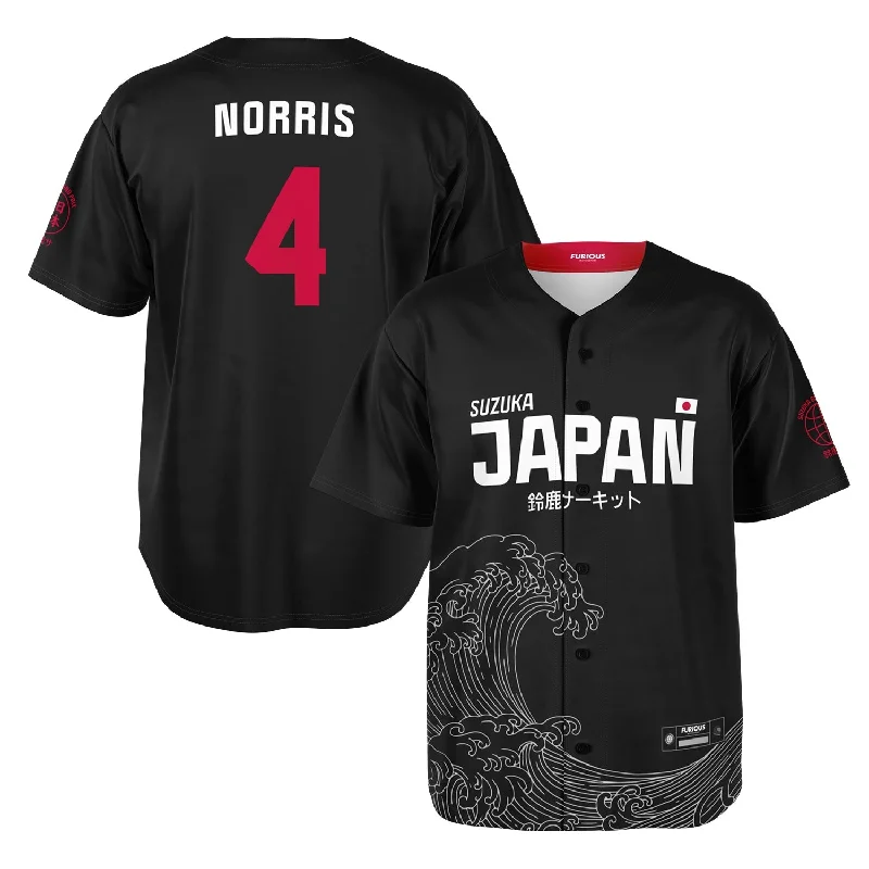 Men's Authentic Soccer Jerseys of National Teams for International Football EventsNorris - Carbon Black Suzuka "Great Wave" Jersey Men's Authentic Soccer Jerseys of National Teams for International Football EventsNorris - Carbon Black Suzuka "Great Wave" Jersey