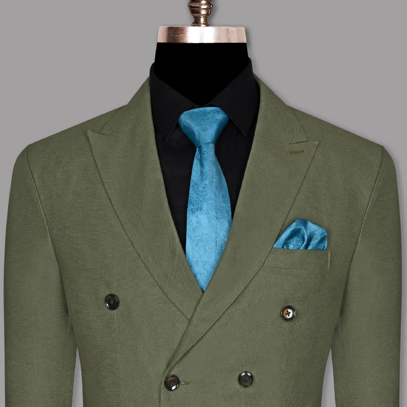 Plus Size Men's Floral Print Blazer in Pink and Purple for a Bold and Fashion - Forward StatementOlive Luxurious Linen Double Breasted Blazer
