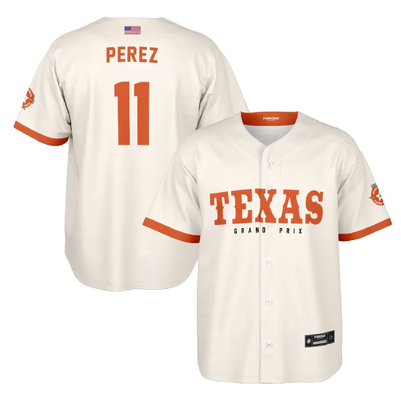 Men's Retro Soccer Jerseys of Famous Clubs from the 90s for Nostalgic Football EnthusiastsPerez - Off-White Texas GP Jersey Men's Retro Soccer Jerseys of Famous Clubs from the 90s for Nostalgic Football EnthusiastsPerez - Off-White Texas GP Jersey