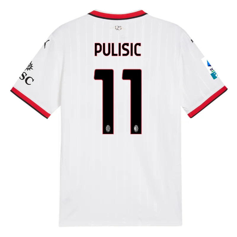 Men's Custom - Printed Baseball Jerseys with Player Names and Numbers for Personalized StylePuma AC Milan Christian Pulisic Away Jersey w/ Serie A Patch 24/25 (Puma White) Men's Custom - Printed Baseball Jerseys with Player Names and Numbers for Personalized StylePuma AC Milan Christian Pulisic Away Jersey w/ Serie A Patch 24/25 (Puma White)