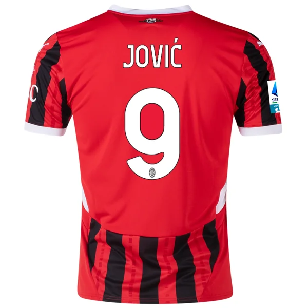 Men's Throwback Rugby Jerseys of Historic Matches and Teams for Rugby History BuffsPuma AC Milan Luka Jović Home Jersey w/ Serie A Patch 24/25 (Puma Red/Puma Black) Men's Throwback Rugby Jerseys of Historic Matches and Teams for Rugby History BuffsPuma AC Milan Luka Jović Home Jersey w/ Serie A Patch 24/25 (Puma Red/Puma Black)