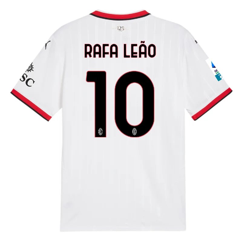 Men's Retro Hockey Jerseys with Classic Stripes and Logos for a Nostalgic Hockey AestheticPuma AC Milan Rafa Leao Away Jersey w/ Serie A Patch 24/25 (Puma White)